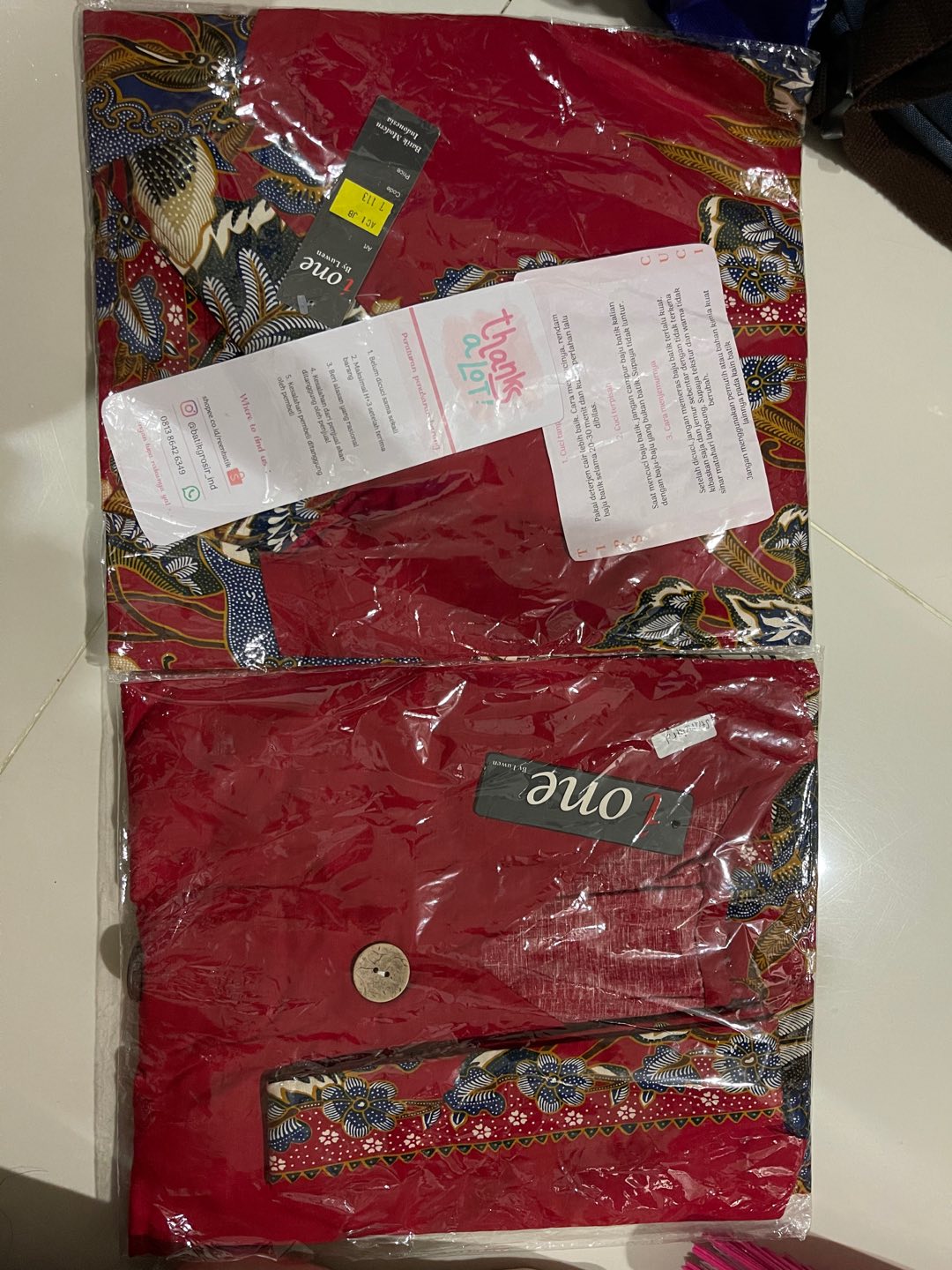 Batik Couple Set Aci Edisi Natal Imlek Warna Merah Bahan Katun Stretch