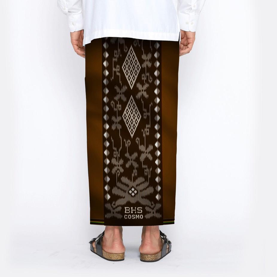 Bagus Dipakai.. Sarung BHS Cosmo Silver Warna Polos Coklat