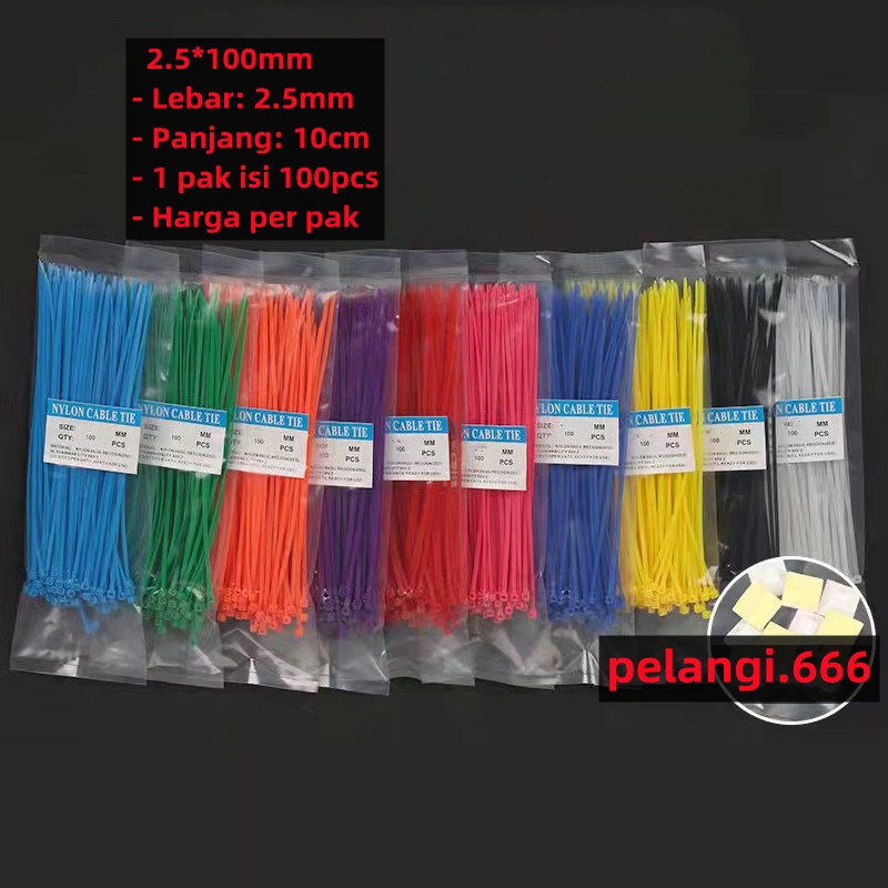 

kabel ties/kabel tis/cable tis 2.5*100MM (10cm) hitam/putih/warna warni