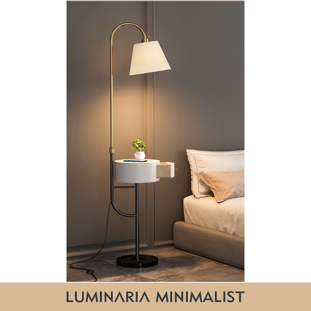 Classic Side Table Standing Lamp Lampu Baca Berdiri Hias Minimalist Lampu hias berdiri ruang tamu mi