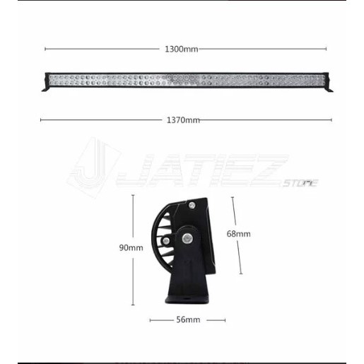 Lampu LED Bar Offroad 300w 135cm Jeep JK Wrangler Jimmy Pajero Fortuner Triton Navara Hilux LED