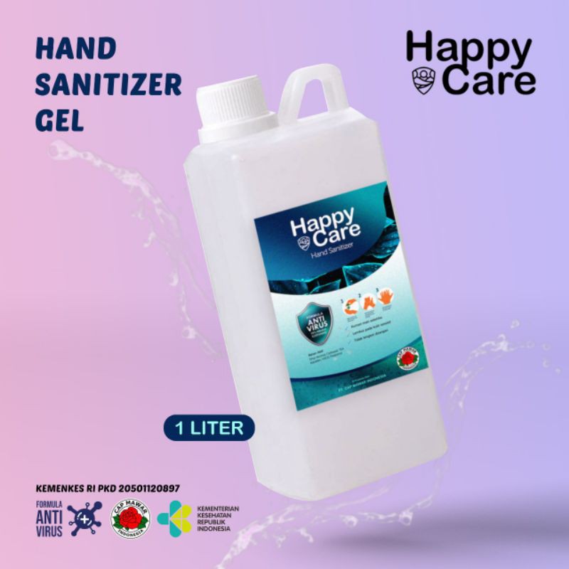 HAND SANITIZER GEL 1 LITER  HAPPY CARE / HAND SANITIZER GEL / HAND SANITIZER