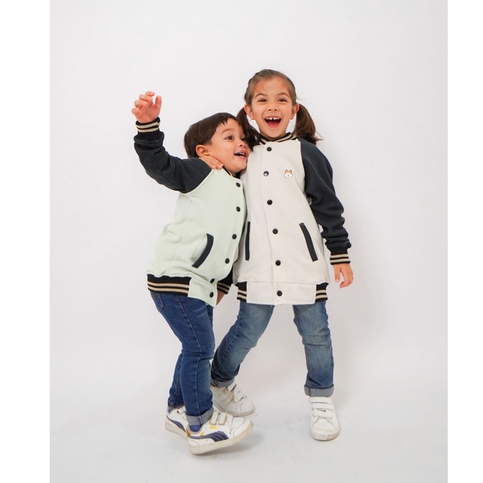 JAKET ANAK BOMBER REGLAN FLEECE COTTON ORIGINAL CARVA UNISEX ANAK LAKI LAKI PEREMPUAN REALPICT