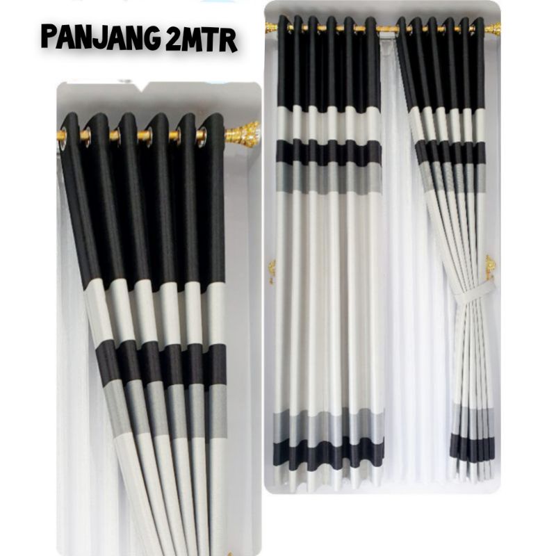 Gorden blackout kombinasi hitam abu