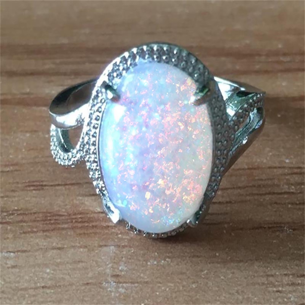 Hu Hu Hu Hu Hu Alat Bantu Pasang Kacamata♡ Cincin Batu Opal Imitasi Bentuk Oval Untuk Wanita