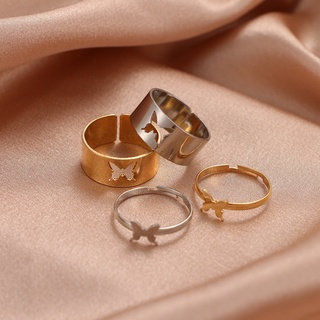 Image of thu nhỏ COD Cincin Set style korea cincin titanium wanita Jari Aneka Bentuk Warna Silver #3