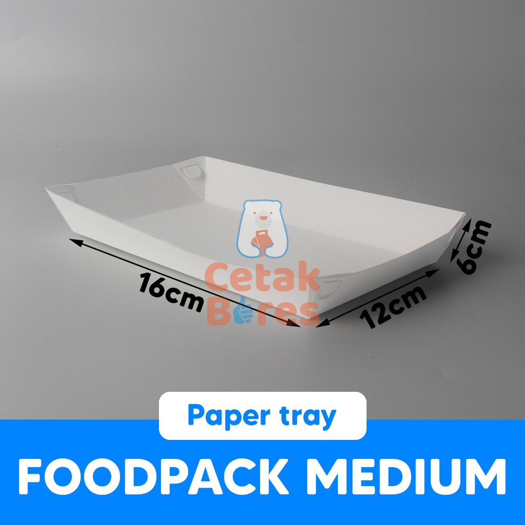 Jual KUSTOM CETAK PACKAGING PAPER TRAY FOODPACK (M) WADAH MAKANAN/SOSIS
