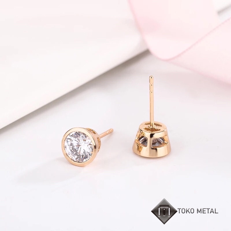 Anting Tusuk Xuping original Mata 1/Mata Burung Silver &amp; Rosegold [ Toko Metal ]