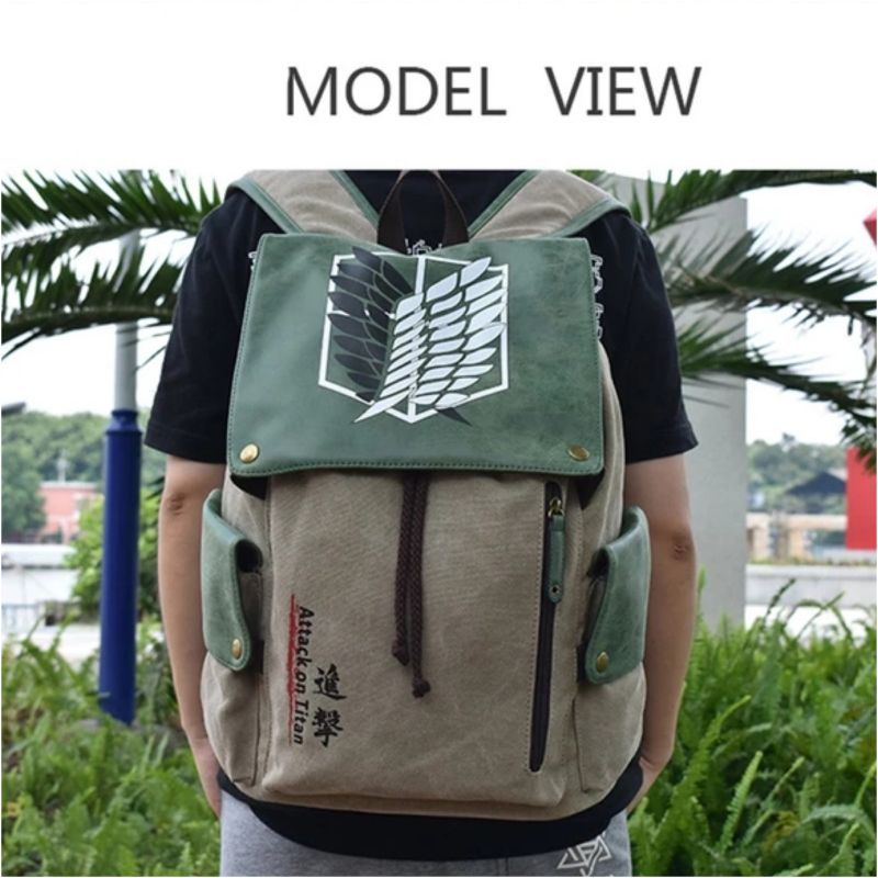 [NEW] Anime Attack On Titan Tas AoT Ransel Bagpack Tas Sekolah Pria Stylish Korea Tas Wanita Kapasitas besar Muat Laptop By Polofelix