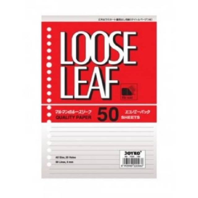 

Loose Leaf / Kertas File Joyko A5 - Isi Binder 50 Lembar 20 Lubang
