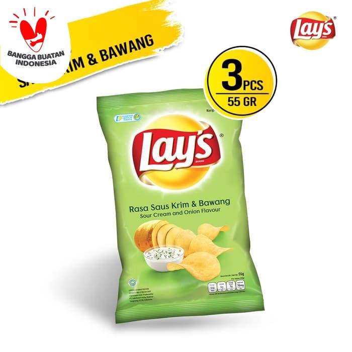

Unik Lay's Saus Krim & Bawang 55 Gr - 3 Pcs Berkualitas
