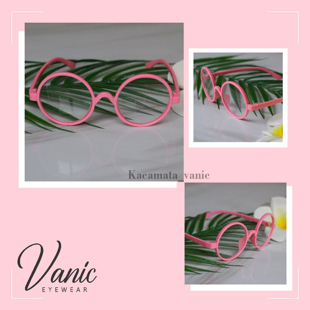 Kacamata Anak Bulat Jhon Lenon-Merah Muda