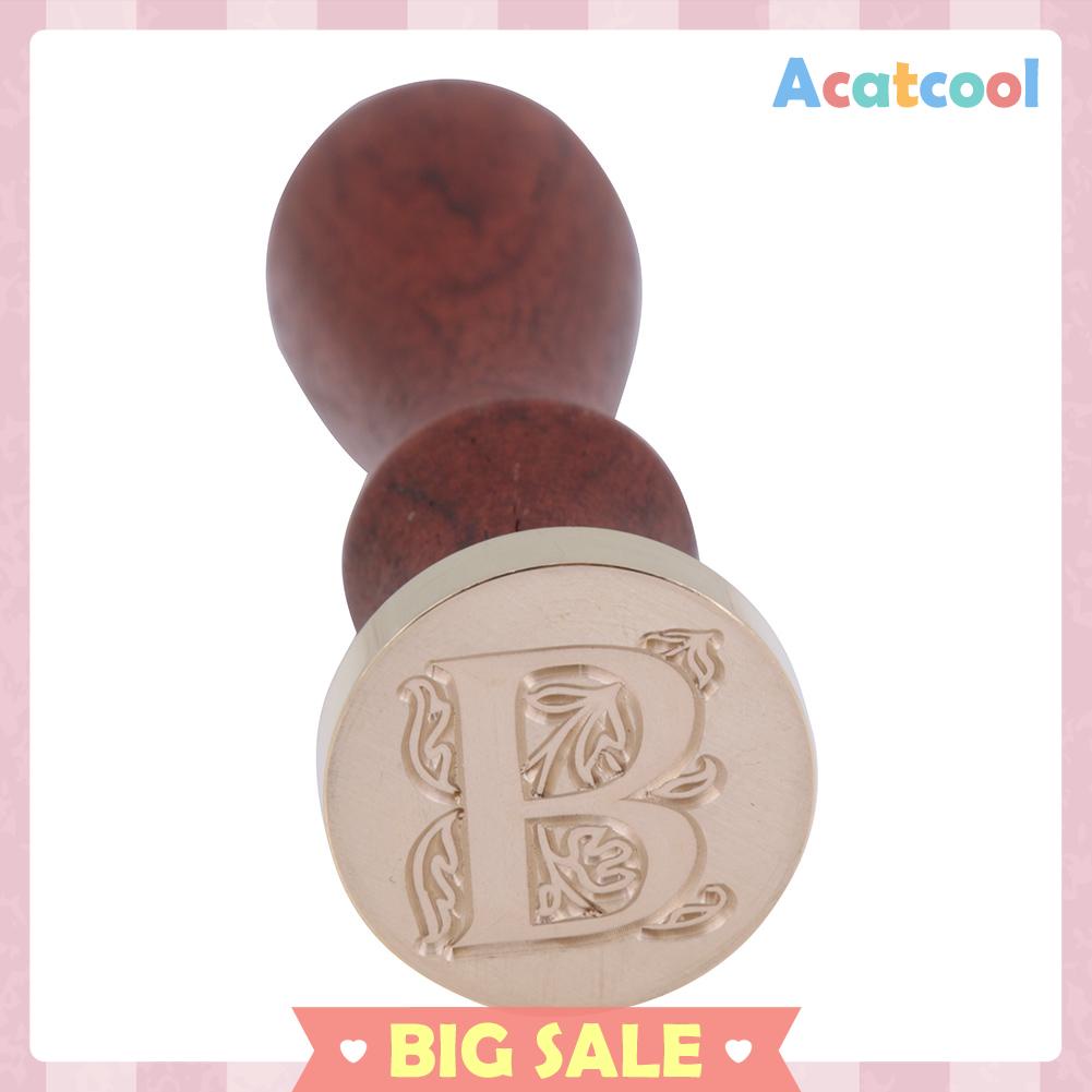 Stempel Segel Lilin 26 Huruf Alfabet Inggris Lima Kelopak Bunga Bahan Metal