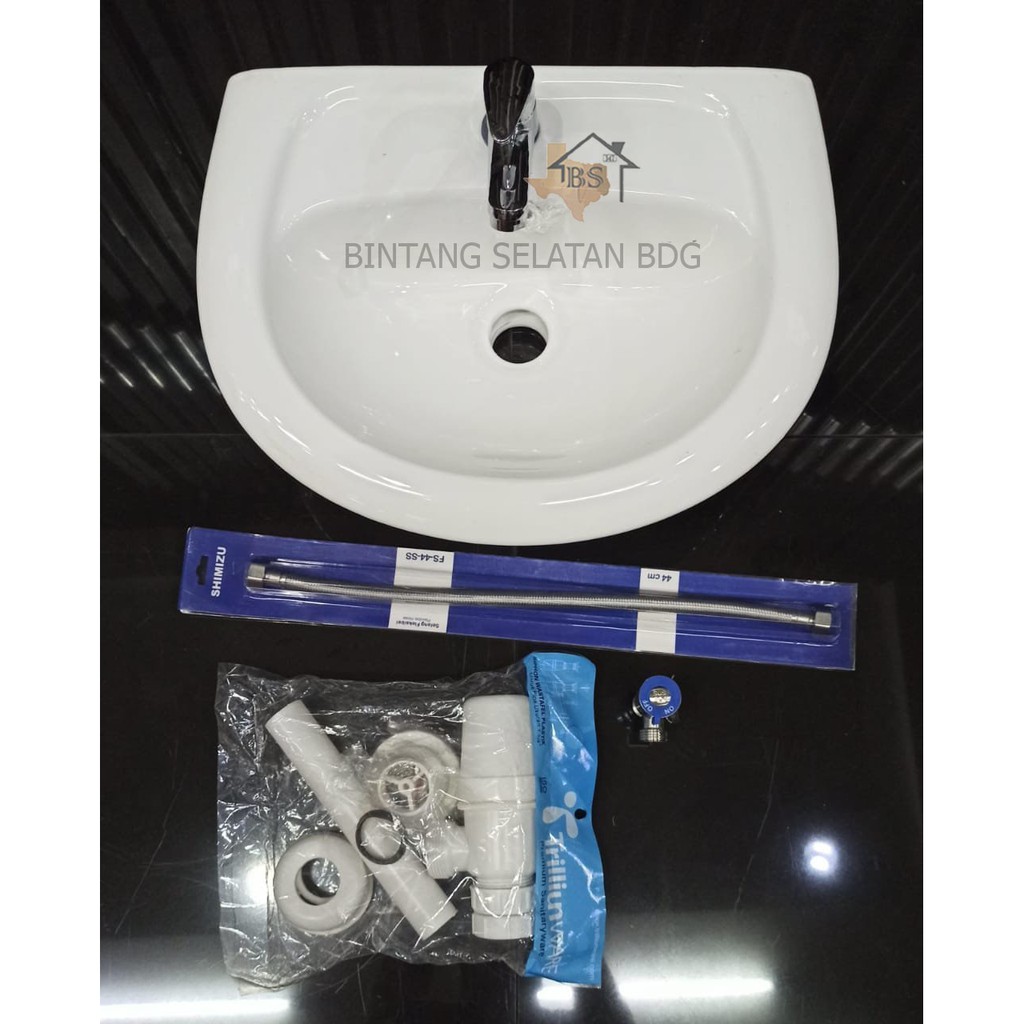 WASTAFEL KERAMIK PUTIH VOLK/ STANDING LAVATORY WASHTAFEL WHITE FULLSET