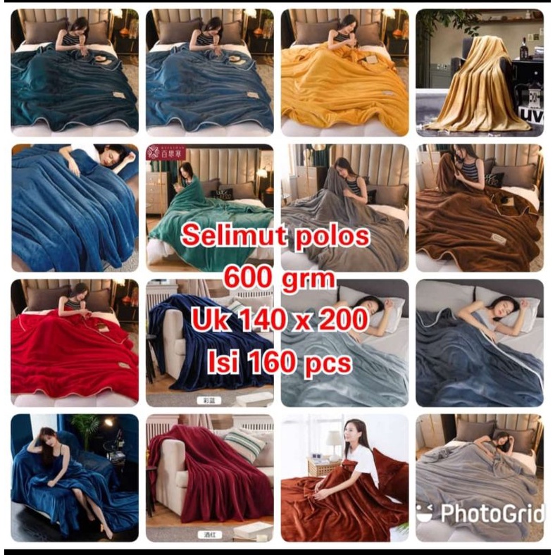 Selimut bulu Polos dewasa Tebal 600gr Selimut Hotel Luxury Premium Blanket Murah