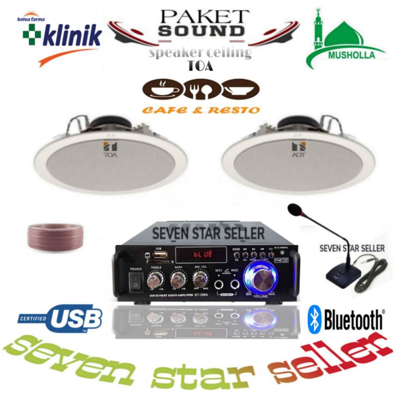 paket sound speaker ceiling TOA original mic meja