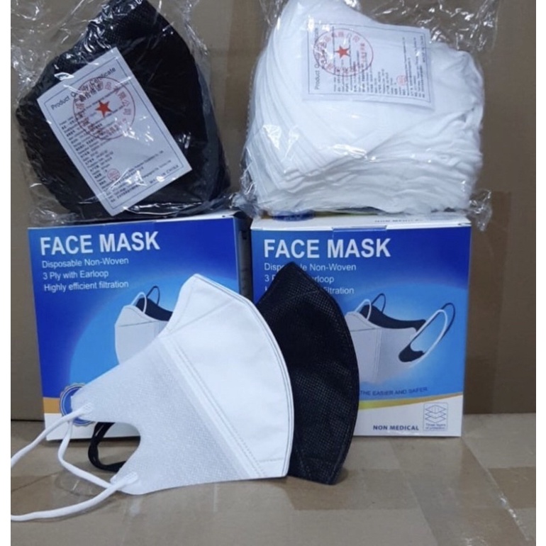 Masker Duckbill FaceMask Garis 50pcs