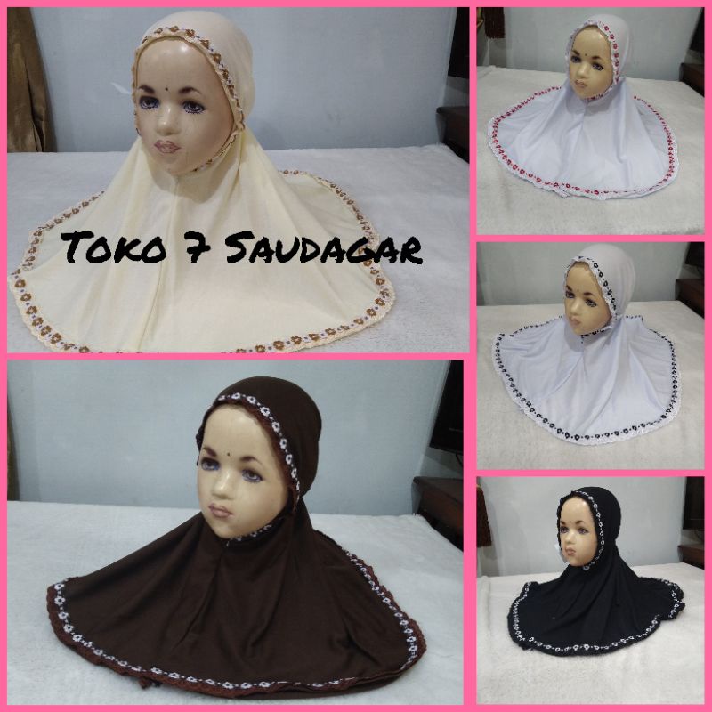 Jilbab Melati Anak Sekolah Bahan Kaos Tebal Warna Seragam Bisa Untuk TK / SD