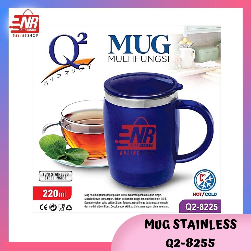 Mug Stainless Panas Dingin Q2-8255 / Cangkir Stainless / Mug Cangikir Kopi Teh Es