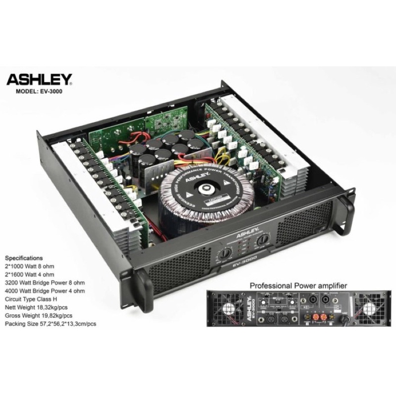 Power amplifier profesional ashley ev3000 3200watt