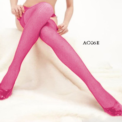 [STOK TERBATAS] LINGERIE STOCKING SEXY STOCKING JARING FUSCHIA AC06E