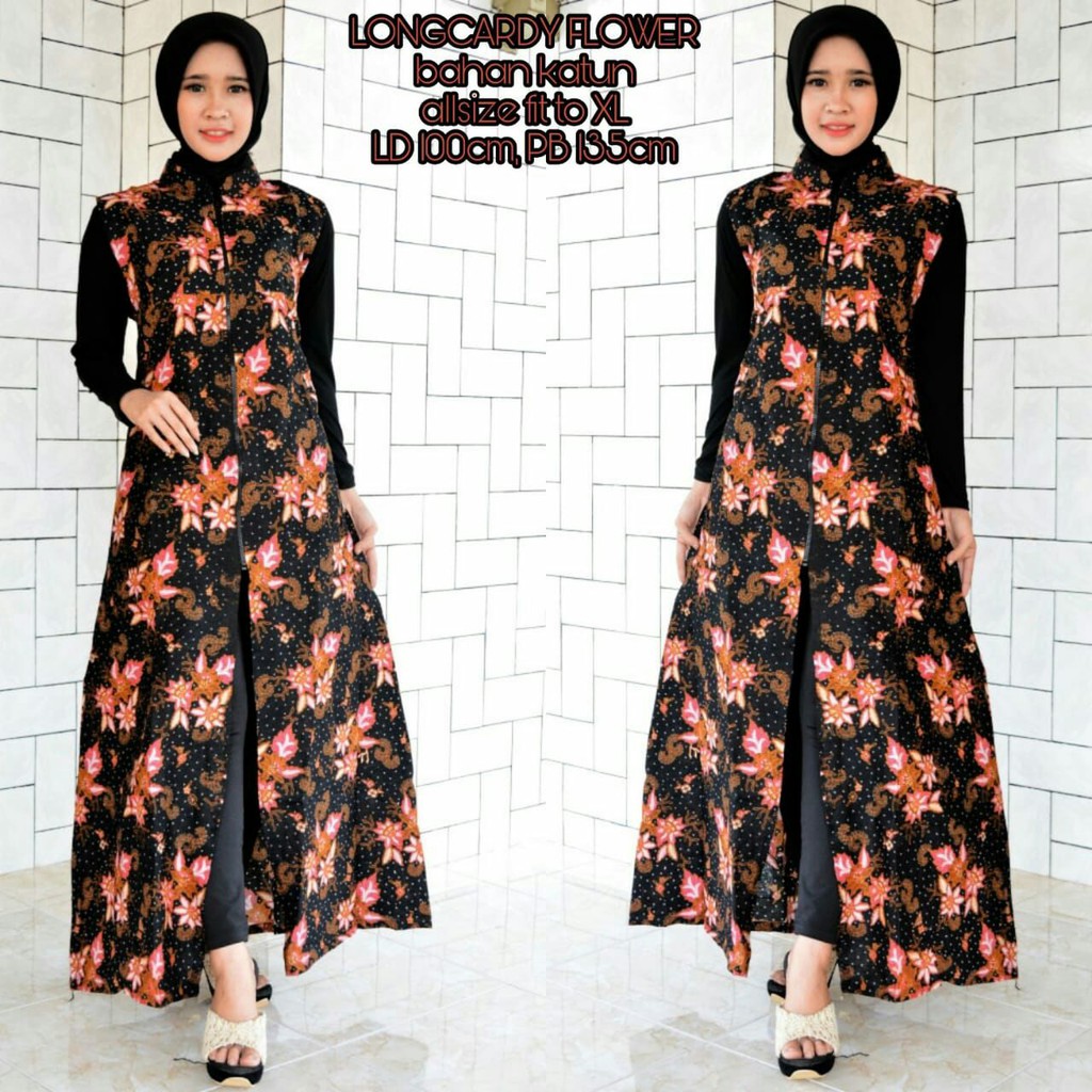 GROSIR BATIK LONGCARDI FLOWER