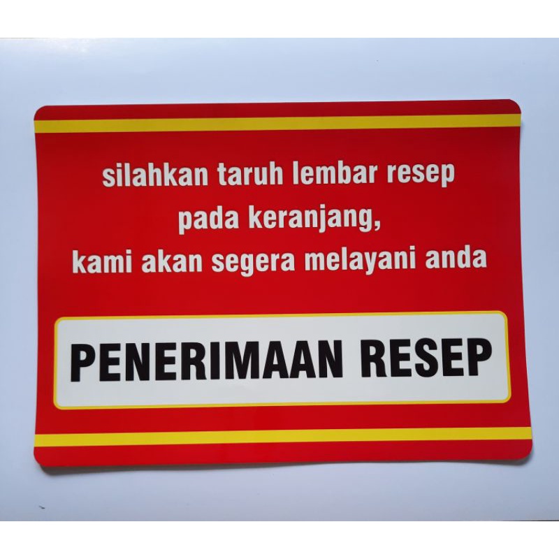 

Stiker Penerimaan Resep dan Penyerahan Obat | Stiker Farmasi | Stiker Kesehatan | Stiker Apotek