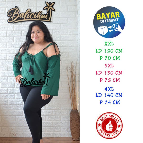Balicihui Top Tassel Jumbo Atasan Tassel Jumbo Plus Size Big Size Blouse Wanita
