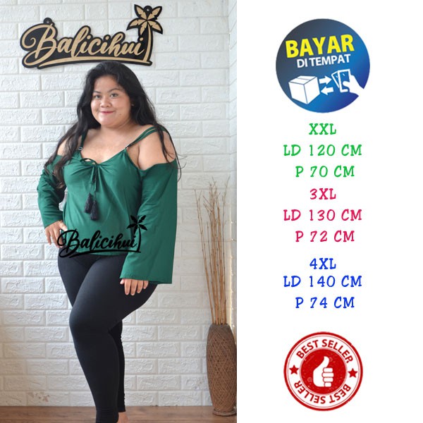 Balicihui Top Tassel Jumbo Atasan 4XL Tassel Jumbo Plus Size Big Size Blouse Wanita