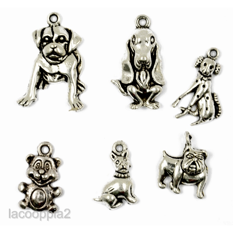 15pcs Liontin Antik Bentuk Anjing Tibet Warna Silver Shopee