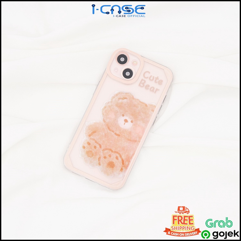 Cute Cartoon Bear Full Lens Cover Soft Case For iPhone 7 8 SE 7+ 8+ X XR XS 11 12 13 Mini Pro Max