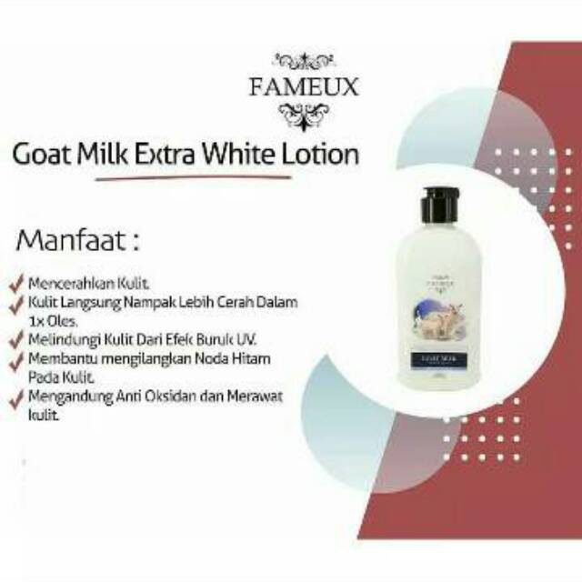 FAMEUX WHITENING BODY LOTION GOAT MILK SENSATION 250GR