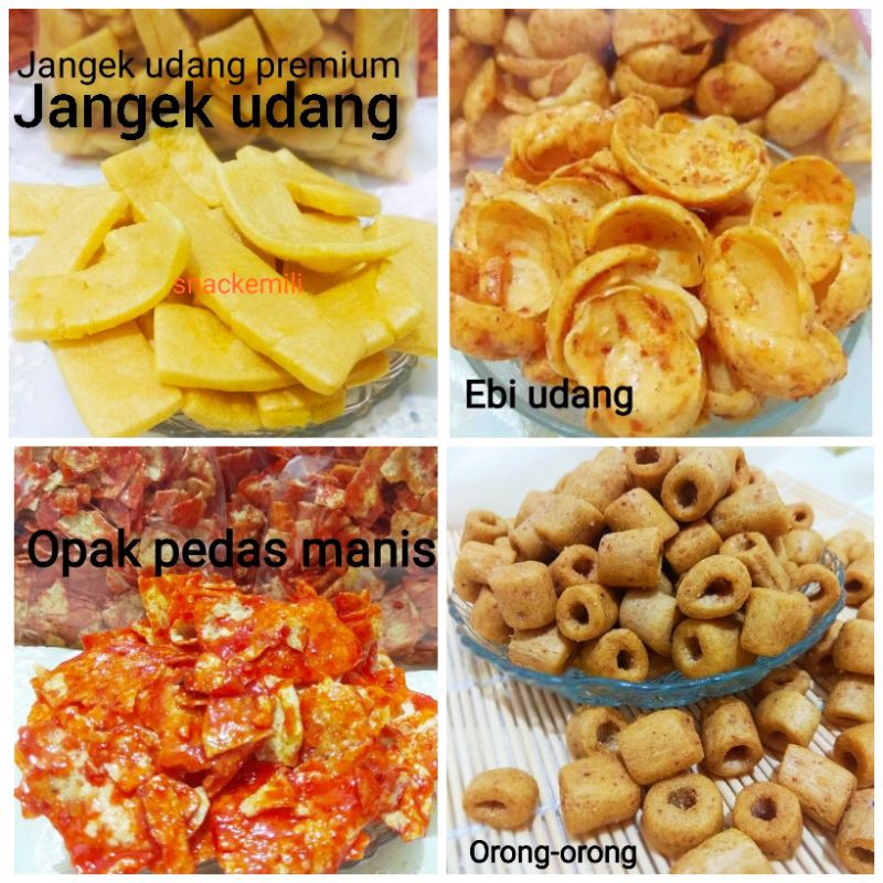 

Keripik premium 500g / Opak pedas manis / ebi katsu udang / orong - orong premium / jangek udang