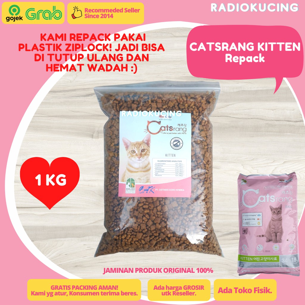 Catsrang Kitten 1 Kg Repack Makanan Anak Kucing Catstrang [ JUWIES RADIO KUCING ]