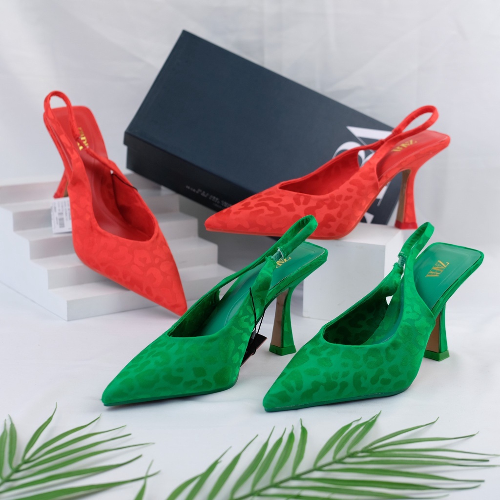 [7.7 Boombastis Sale⚡] - SEPATU WANITA MOTIF MULES HIGH HEELS ZS431 PREMIUM IMPORT