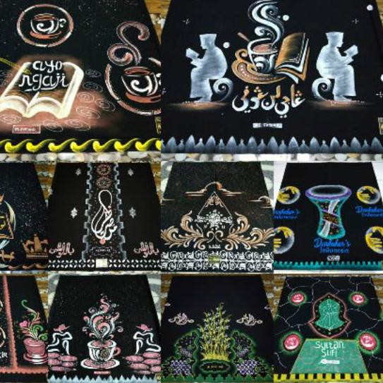 Bagus SARUNG BATIK LUKIS DARBUKA / NGAJI NGOPI / MAN ANA / SARUNG BATIK LUKIS PEKALONGANqlt...