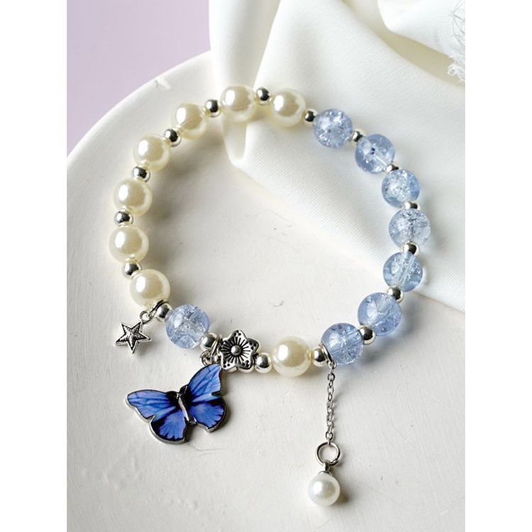 Gelang Rantai Manik-Manik Kristal Butterfly Fortune Untuk Wanita