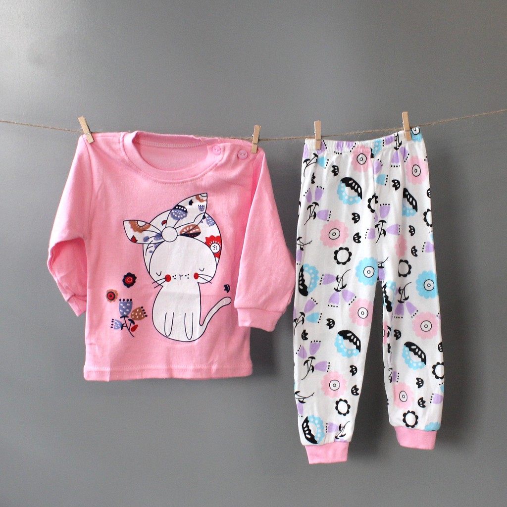 Baju Tidur anak perempuan premium set Piyama anak cewe bahan katun Baju tidur anak cewe gambar lucu