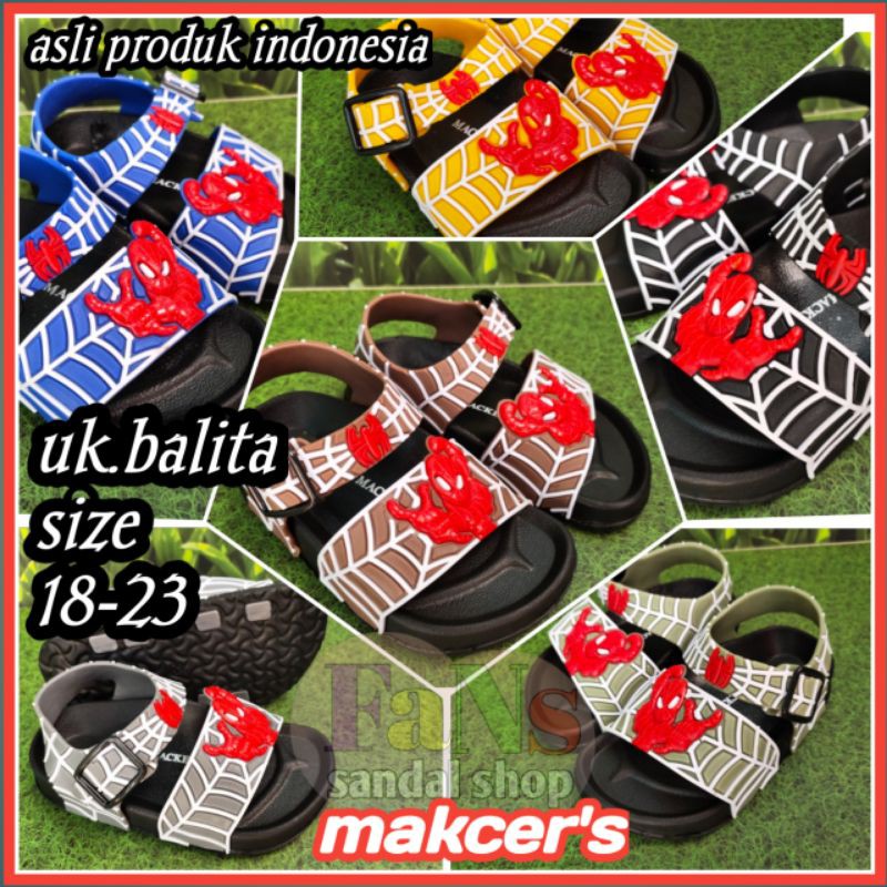 Sandal flip-flop karakter spyderman (macker's)