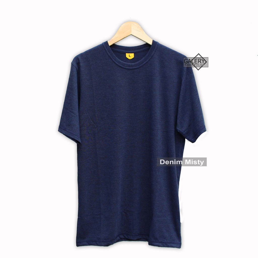 KAOS POLOS PRIA LENGAN PENDEK BAHAN COTTON COMBED 30S 100% MURNI HIGH QUALITY DENIM MISTY