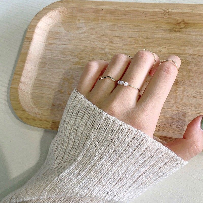 Cincin Set 5 Pcs Gaya Korea Aksesoris Fashion Wanita