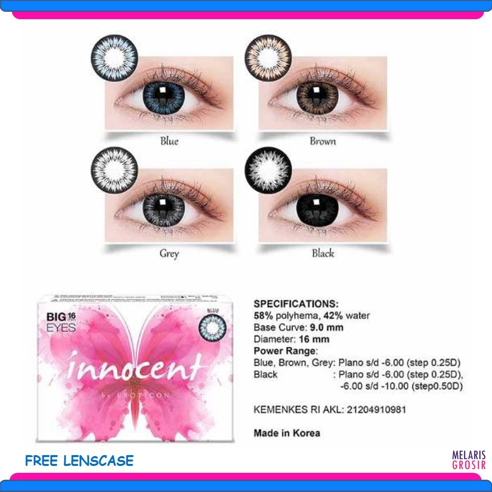 SOFTLENS X2 INNOCENT (NORMAL) BIG EYES 16 MM BY EXOTICON