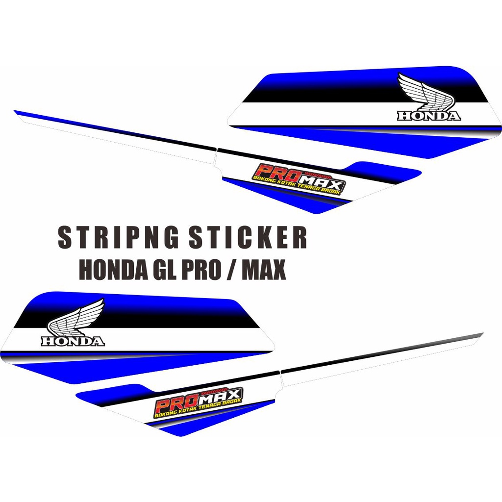 VARIASI STIKER STRIPING VARIASI MOTOR HONDA GL PRO GL MAX POLET BIRU PUTIH STYLE RACING GL BARU SIMP