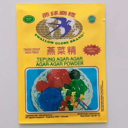 

AGAR-AGAR SWALLOW GLOBE BRAND HIJAU 7GR
