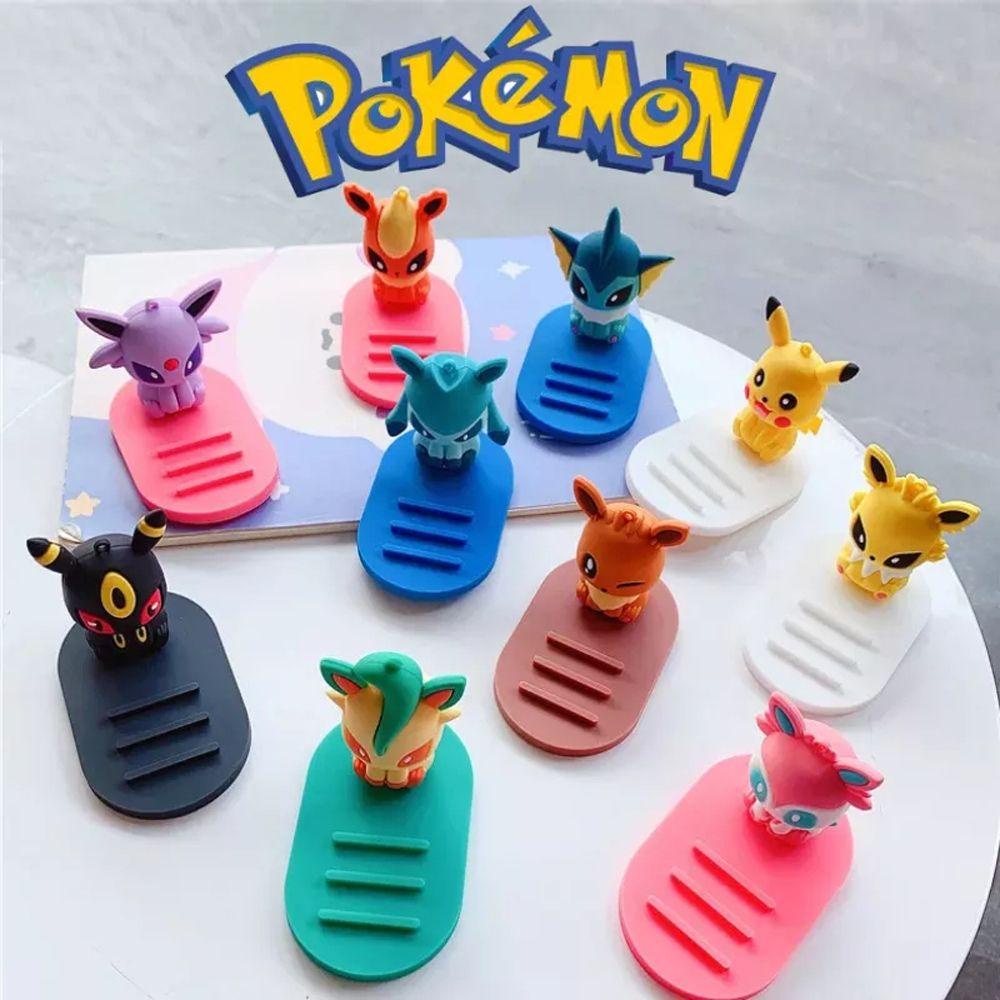 Rebuy Pokemon Phone Holders Jolteon Dekstop Dekorasi Pokemon Model Mainan Decor Eevee Eevee Family Dudukan Ponsel