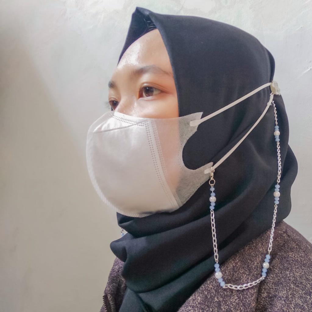 Strap Masker Hijab 2 in 1 Rantai Kalung dan Konektor Canina Series