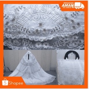 Mukena Putih Sutra Paris Swaroski ORI PREMIUM Full Bordir Mukena putih Elegant Aurelia Mukena Lebara