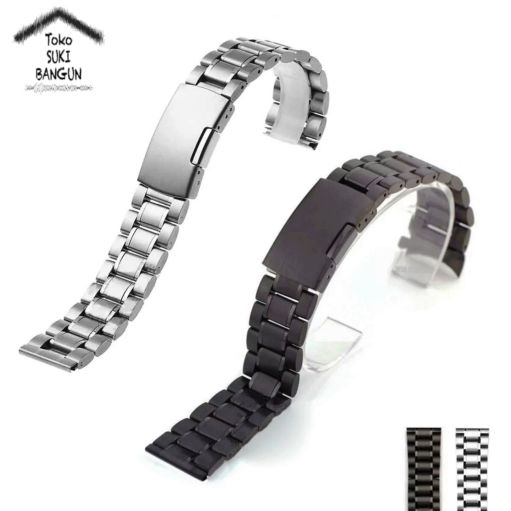 TALI JAM 20mm Rantai Metal Stainless Steel Thick Watch Strap Band