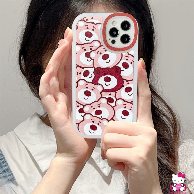 Soft Case Pelindung Lensa Bahan TPU Motif Beruang Kelinci Untuk iPhone 11 12 13 Pro Max 6 6s 7 8 Plus XR X XS Max SE 2020