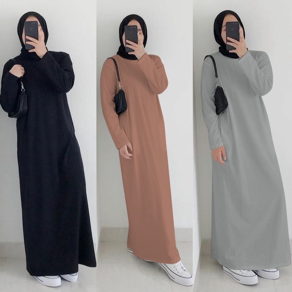 1KG MUAT 4PCS | MALIKA DRESS JERSEY BALON INNER DRESS LENGAN PANJANG HITS OOTD SELEBGRAM FASHION WANITA TERBEST SELLER